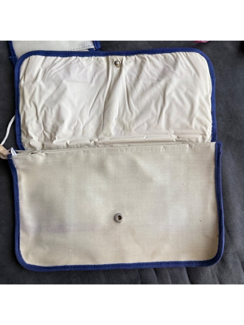 Vintage Canvas Pouch Set With Multicolor Stripe Design & Wrist Strap - Picture 6 of 10